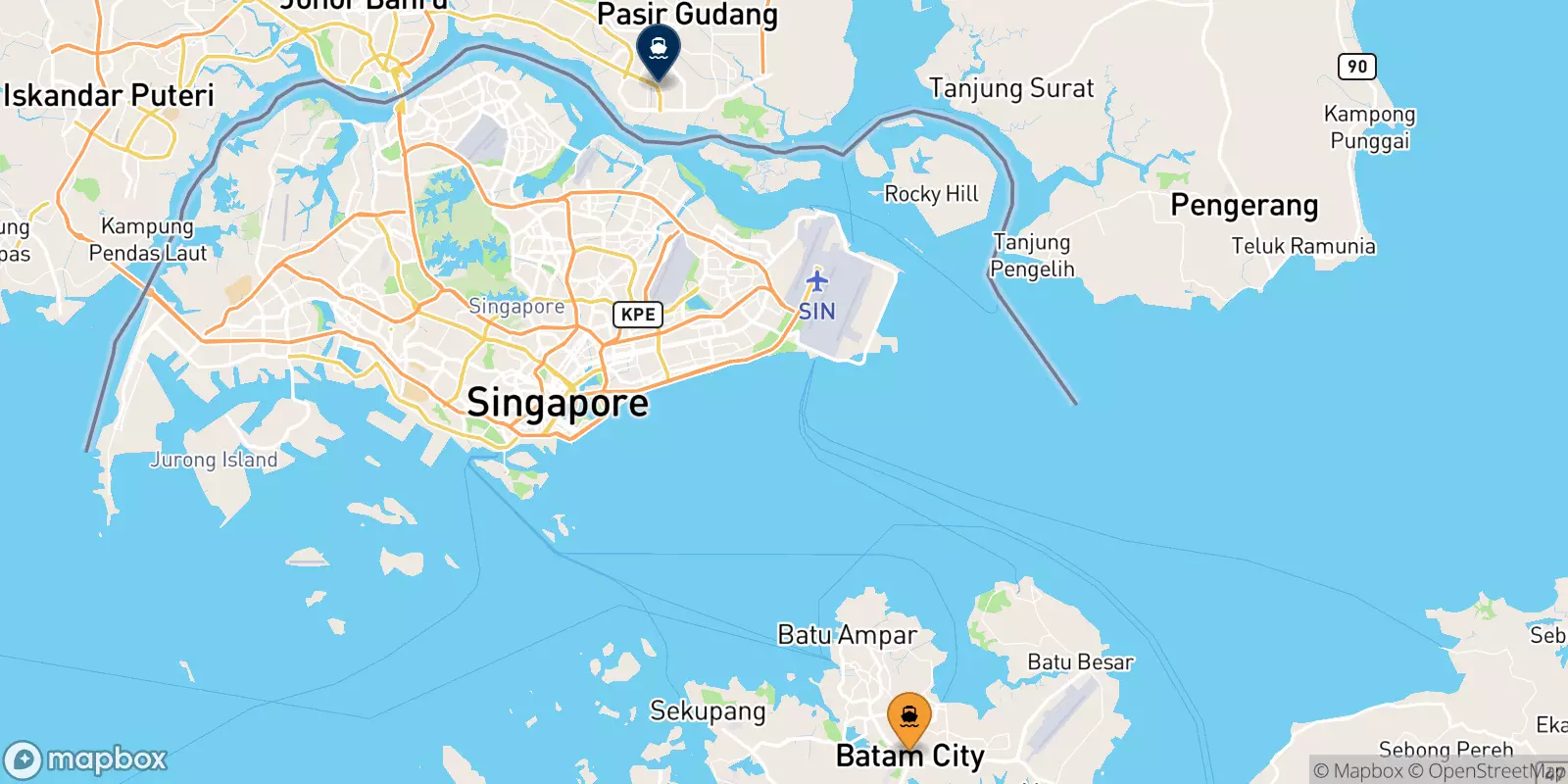 Ferry dal Batam per il Malaisie
