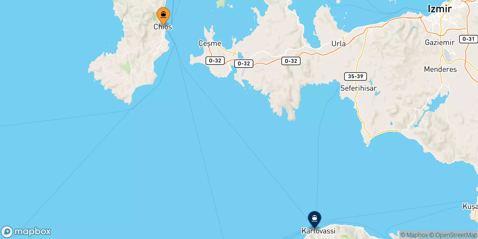 Ferry de Chios pour Pythagorio (Samos)