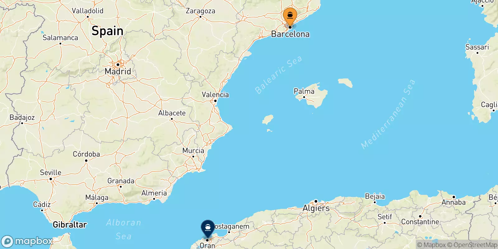 Ferry de Barcelone pour Oran